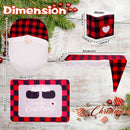 Toilet Seat Covers - Set of 4 - Christmas Toilet Seat Covers - Christmas Bathroom Accessories - Cute Christmas Dwarf Toilet Seats - Christmas Bathroom Decorations - Easy to Clean - Non-Slip Toilet Mats