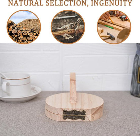 Tortilla Press - Natural Wood Tortilla Press - 6.5 Inch Round Tortilla Press with Handle - Tool for Making Homemade Tortillas, Burritos, Chapatis, and Tortilla Dough