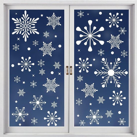 Christmas window stickers - Christmas - Window decorations - Stickers - Christmas decorations - 192 pieces PVC Christmas window decorations - Including Christmas snowflake and snowman patterns - Printed on both sides - For Christmas decorations