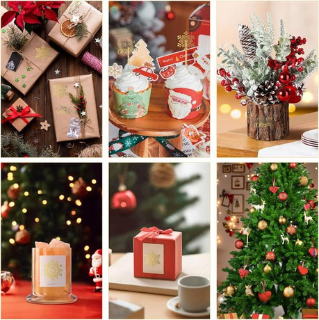 Stickers - 500 sheets - Christmas stickers - Christmas card stickers - Roll of Christmas stickers - Suitable for envelopes, gift boxes, cards, photo albums, crafts, Christmas decorations, etc.