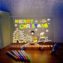 Drawing board - Colored LED whiteboard - Illuminated acrylic whiteboard - Illuminated memo board stand - Glass panel with LED lights and 7 pens - For school and home use respectively - 30x20cm