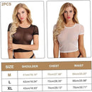 Sexy lingerie for women - 2-piece set - Erotic lingerie - Sexy transparent lace lingerie for women - Lace set with short sleeves - Transparent set - Valentine's Day gift - Black and white - Size M