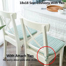 Chair cushions - 2 pieces - Seat cushions - Removable and washable - Cushions with straps - Kitchen chair cushions - 40 x 43 cm - Removable and washable covers - Suitable for garden chairs, dining chairs or office chairs - Green