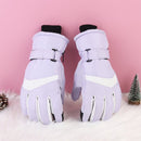 Gloves - Winter ski gloves - Warm gloves - Non-slip, thickened - Waterproof - Suitable for cold weather - Cycling gloves - Size S/M - Purple