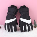 Gloves - Winter ski gloves - Warm gloves - Non-slip, thickened - Waterproof - Suitable for cold weather - Cycling gloves - Sizes S/M - Black and white