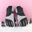 Gloves - Winter ski gloves - Warm gloves - Non-slip, thickened - Waterproof - Suitable for cold weather - Cycling gloves - Sizes S/M - Black/Gray