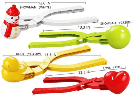 Snowball Maker for Kids | 4 Pieces - Ball/Heart/Duck/Snowman - Safe PP Material | Random Color