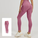 Slim Fit Sports Pants - High Waist Yoga Pants with Side Pockets - Soft and Stretchy Blended Fabric, Breathable and Comfortable - Skinny Fit with Elastic Waist - Suitable for Yoga, Fitness, Walking and Daily Use (Dark Pink, Size XXL)