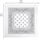 3-Piece Headscarf Set (Square) - Retro Black & White Pattern Headscarf Scarf for Daily Styling, Hairband & Decoration