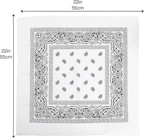 3-Piece Headscarf Set (Square) - Retro Black & White Pattern Headscarf Scarf for Daily Styling, Hairband & Decoration