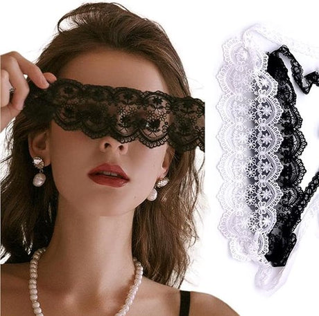 Lace Eye Mask – 4-Pack – V-Shaped – Adjustable – For Masked Balls, Galas, Halloween, Mardi Gras and Cosplay