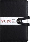 Agenda 2026 Adults - Planner - Journal - Organizer - Business - Texture - PU Material - A5 Format - Black
