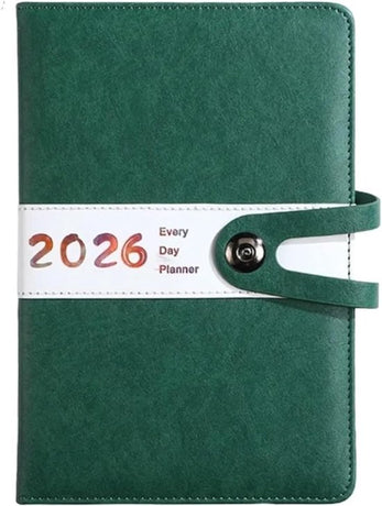 Agenda 2026 adults - Planner - Journal - Organizer - Business - Texture - PU material - A5 format - Vegetable