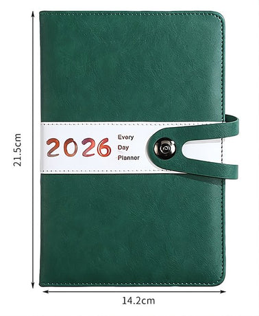 Agenda 2026 adults - Planner - Journal - Organizer - Business - Texture - PU material - A5 format - Vegetable