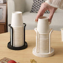 Disposable cup holder for paper cups - practical cup holder - paper cup dispenser for the desk - cup dispenser - Multifunctional paper cup holder - set of two (black, white)