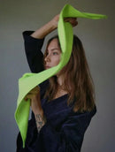Triangular Knitted Scarf - Soft Acrylic Fabric - As a Scarf, Shawl or Blanket - In Solid Colors - Green