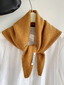 Triangular Knitted Scarf - Soft Acrylic Fabric - As a Scarf, Shawl or Blanket - In Solid Colors - Orange