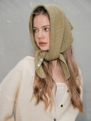 Triangular Knitted Scarf - Soft Acrylic Fabric - As a Scarf, Shawl or Blanket - In Solid Colors - White