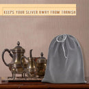 6 Silver Storage Bags – Fabric Protective Bags for Jewelry, Silverware, and Cutlery – Reusable (Dark Gray, 40 x 50 cm)
