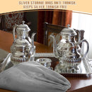 6 Silver Storage Bags – Fabric Protective Bags for Jewelry, Silverware, and Cutlery – Reusable (Dark Gray, 40 x 50 cm)
