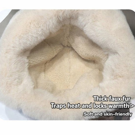 Fleece winter hat - Warm hat with thickened ear flaps - Soft, comfortable and frost-resistant - Stylish winter accessory - Color: Khaki