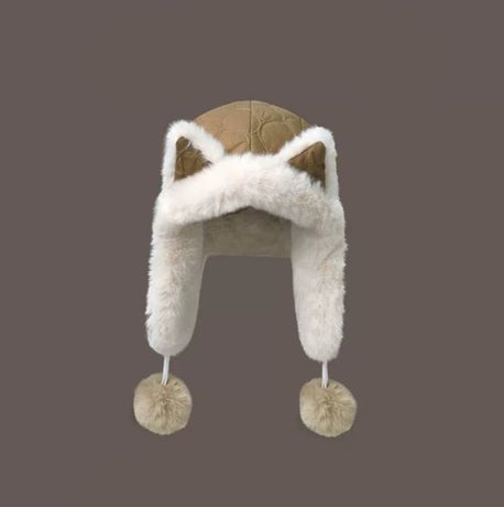 Fleece winter hat - Warm hat with thickened ear flaps - Soft, comfortable and frost-resistant - Stylish winter accessory - Color: Brown