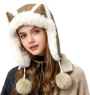 Fleece winter hat - Warm hat with thickened ear flaps - Soft, comfortable and frost-resistant - Stylish winter accessory - Color: Brown
