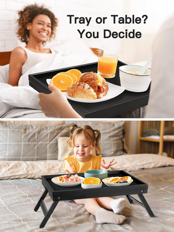 Folding table - Camping table - Portable folding table - Can be used as a dining table, TV table, laptop table, snack table, sofa table or work table - Black