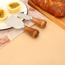 Cheese Knives Set – Portable for Picnic, 4.9 Inches with Wooden Handle, Silver, Set of 6