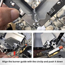 Camping stove - Portable and foldable - Camping cooking - 2600W - Three-sided windproof - Heat-resistant material - Silver