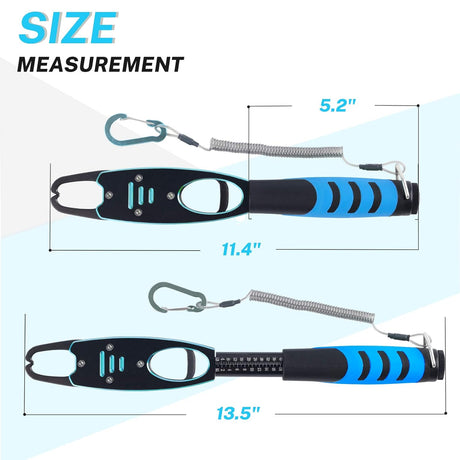 Fish Grabber with Scale - Non-Slip Handle - One-Handed Use - 360° Rotatable - Includes Wrist Strap
