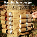Camping Spice Set - Waterproof - 9 Spice Tins with Canvas Storage Bag and Hanging Hole