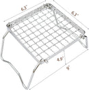 Folding Camping Grill - Stainless Steel 304 Cooking Grate with Folding Legs - Portable Charcoal and Cooking Stand - Lightweight BBQ Rack for Camping, Hiking and Backpacking