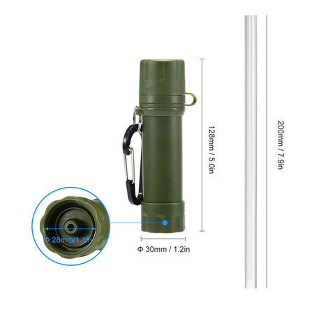 Water Stream Filter – Essential Camping Gear – 1200L Capacity – Extended Straw – For Hiking & Emergency Situations