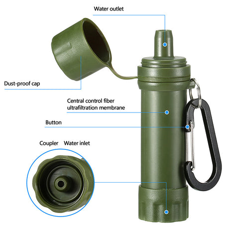 Water Stream Filter – Essential Camping Gear – 1200L Capacity – Extended Straw – For Hiking & Emergency Situations