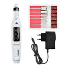 Professional Mini Electric Nail Drill - Nail File Set with 6 Attachments 1 Piece White