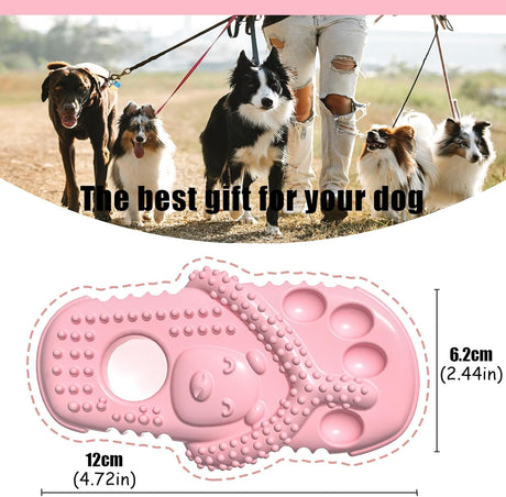 Dog Toothbrush-Chew Toy-Cleaning Teeth-Green+Pink