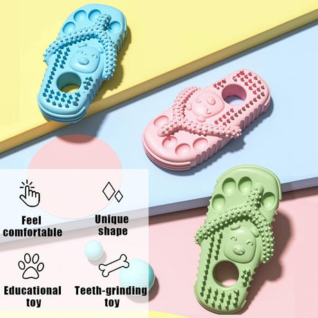 Dog Toothbrush-Chew Toy-Cleaning Teeth-Green+Pink