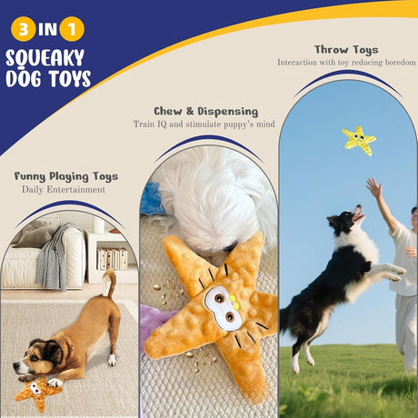 Unfilled dog toy - squeaky - small to medium dogs - 4 pcs