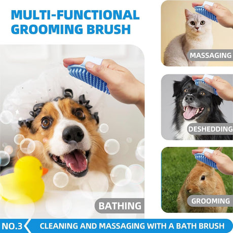 Bath Brush Set - Hair Care - Dog Supplies - 6 in 1