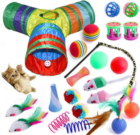 Tunnel toy - Cat maze - 3-way Y-shape - 22 pieces - Multifunctional