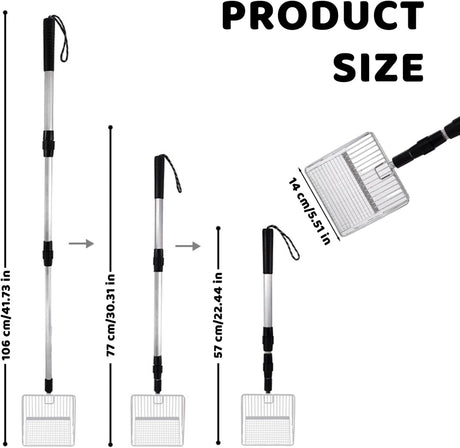 Cat Litter Scoop - Retractable - Metal - Portable - Multifunctional - 1st