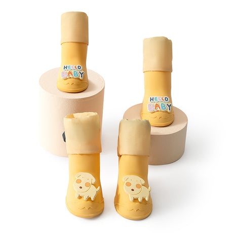 Dog Boots - Waterproof - Small and Medium Dogs - Yellow - Medium - 4 pcs