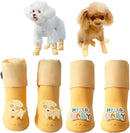 Dog Boots - Waterproof - Small and Medium Dogs - Yellow - Medium - 4 pcs