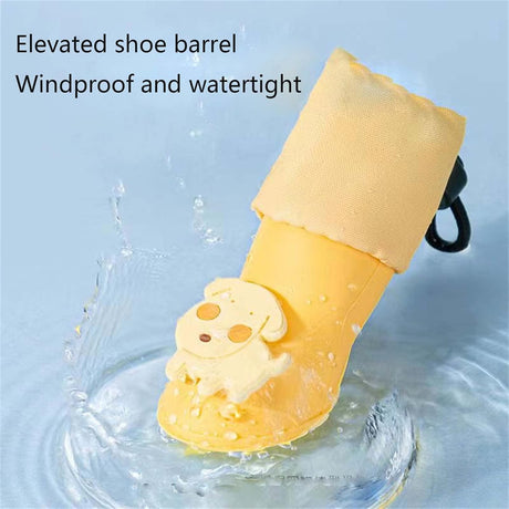 Dog Boots - Waterproof - Small and Medium Dogs - Yellow - Medium - 4 pcs