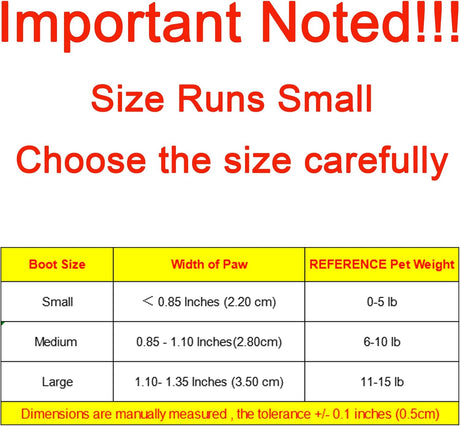 Dog Boots - Waterproof - Small and Medium Dogs - Yellow - Medium - 4 pcs