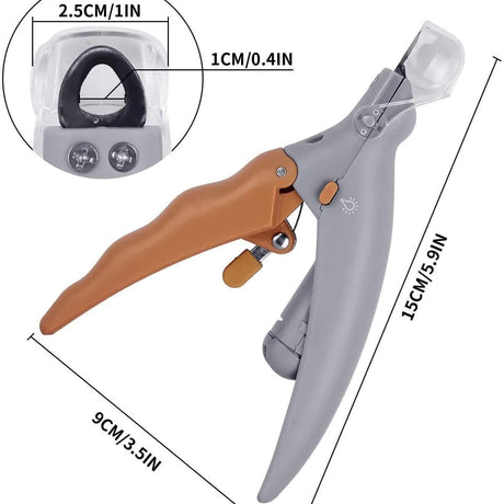 Pet Nail Clippers with LED Light - Cleaning - Orange - 1pc