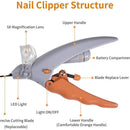 Pet Nail Clippers with LED Light - Cleaning - Orange - 1pc