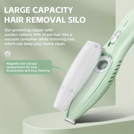 Small Animal Hair Trimmer-Hair Suction Cup-Rechargeable-Quiet-Green-1st