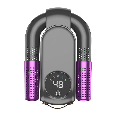 Shoe dryer - Foldable button dryer - Silent device - With timer - Black and purple - 1 pack